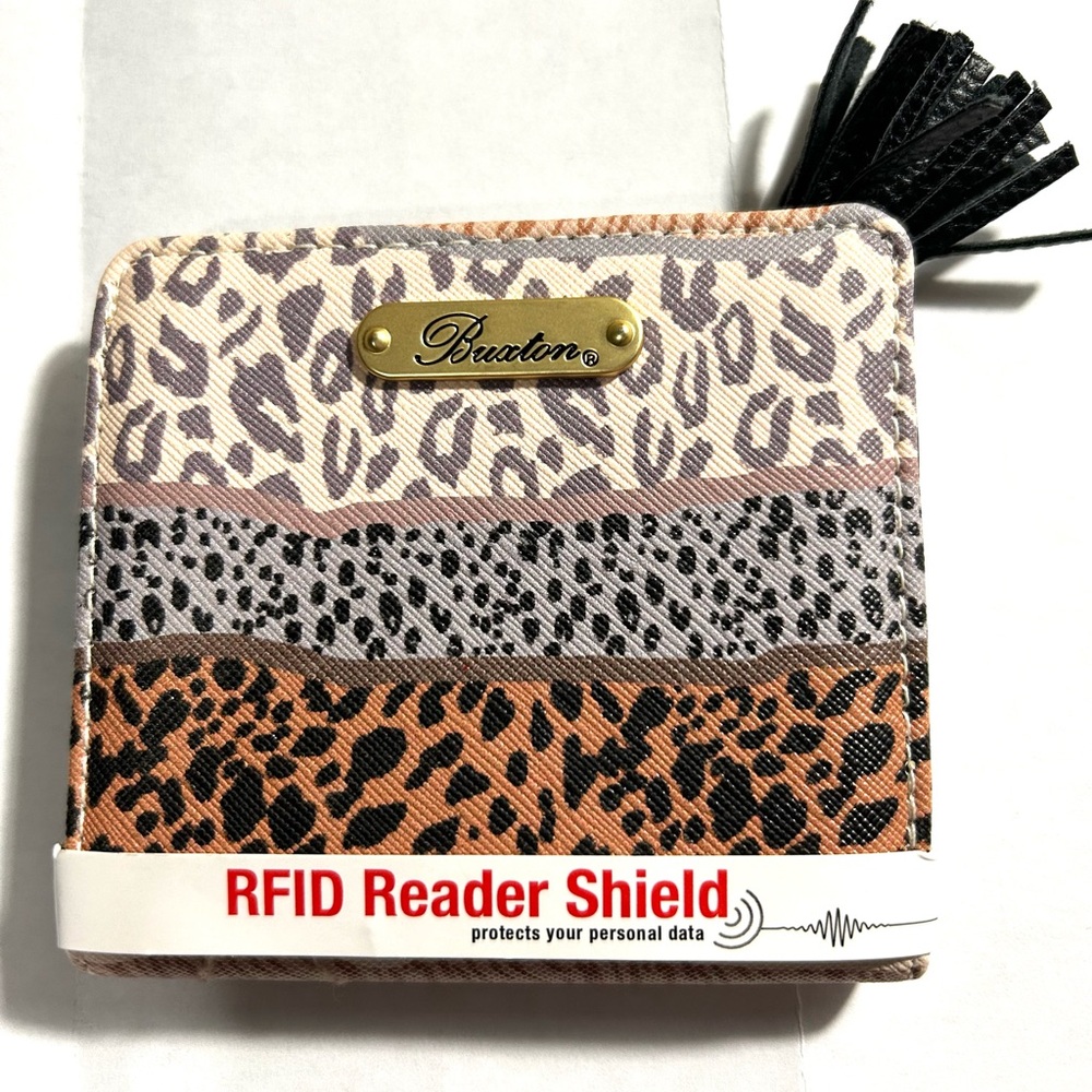 ♦️NWT Buxton Medium Snap Billfold Wallet Cheetah Leopard Animal Print